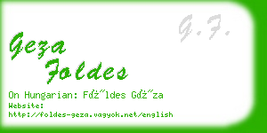 geza foldes business card